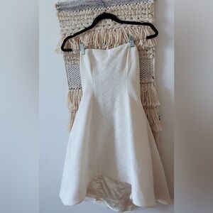 Black Halo Eve Strapless Wedding Dress Bachelorette White High Low Size 0 Bridal